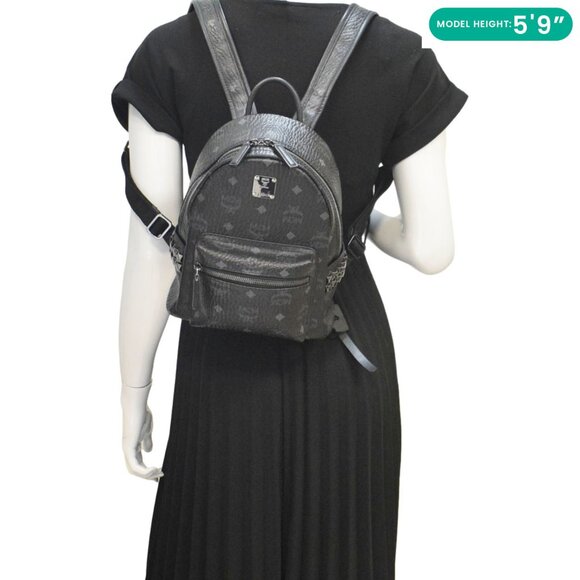 MCM  Stark Side Stud Visetos Canvas Backpack Bag Black main image 5